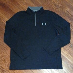Under Armour M-Med. Black and Gray "Cold Gear" Quarter-Zip Pullover EUC